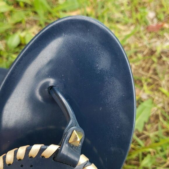 Jack Rogers Womens Georgica Jelly Sandals Slide Size 7 Beachy Vacation Navy Blue - Picture 10 of 12